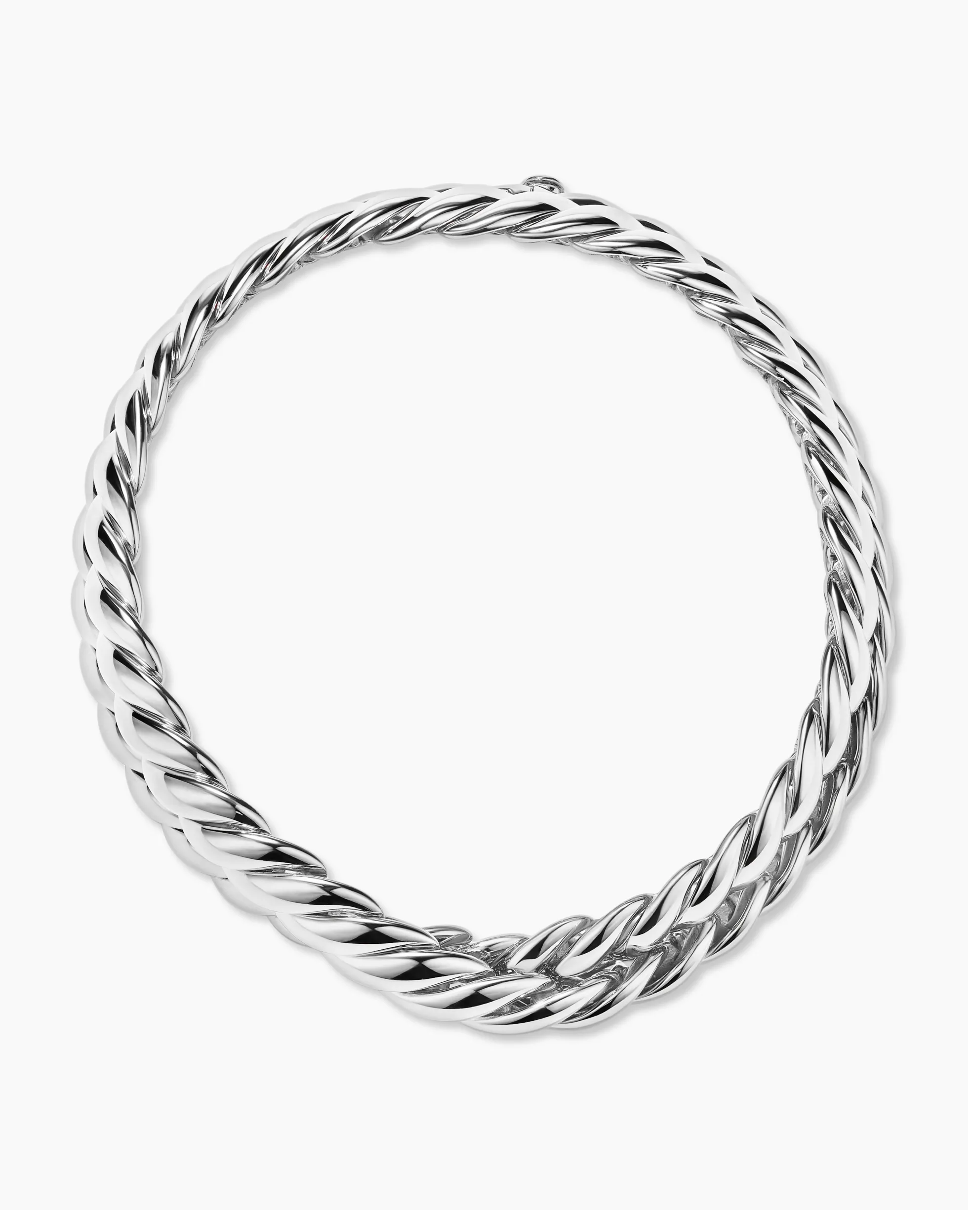 Sculpted Cable Double Wrap Bracelet Sterling Silver, 8.5mm
