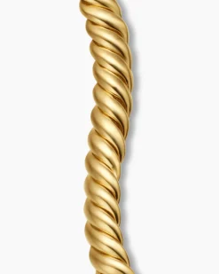 Sculpted Cable Double Wrap Bracelet 18K Yellow Gold, 8.5mm