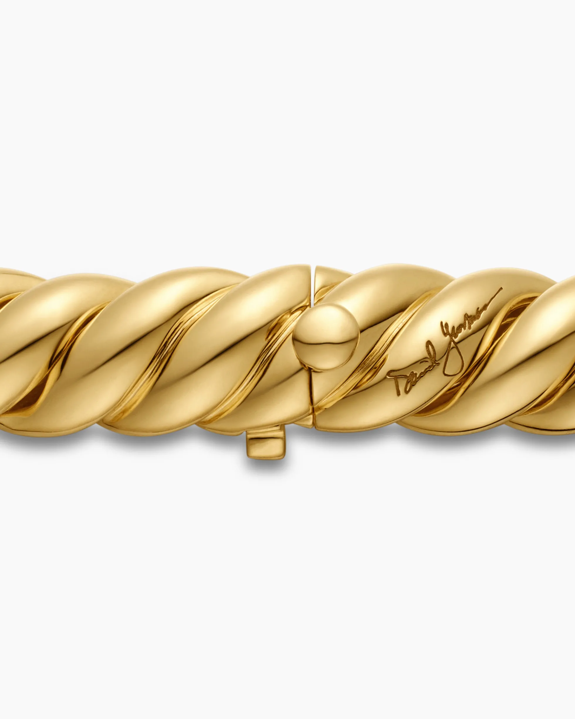 Sculpted Cable Double Wrap Bracelet 18K Yellow Gold, 8.5mm