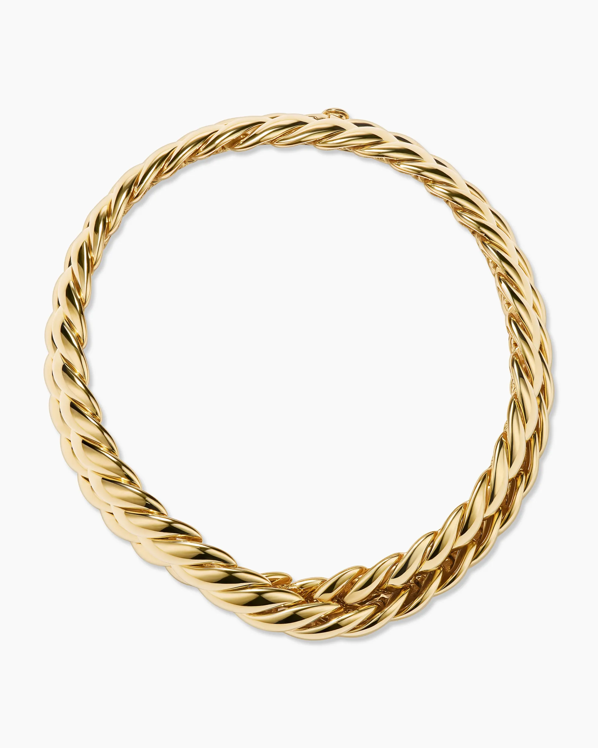 Sculpted Cable Double Wrap Bracelet 18K Yellow Gold, 8.5mm