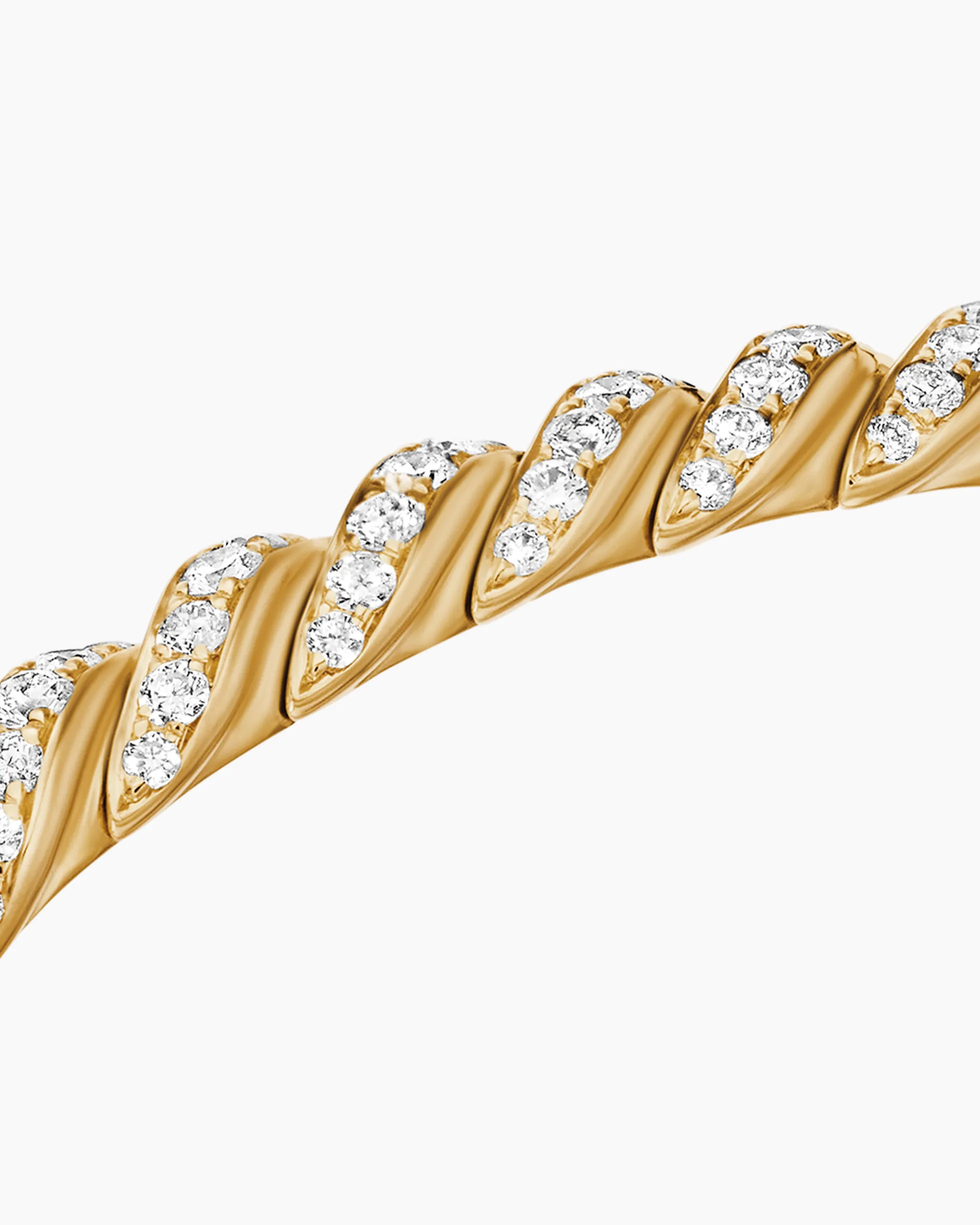 Sculpted Cable Flex Bracelet 18K Yellow Gold with Diamonds, 5mm