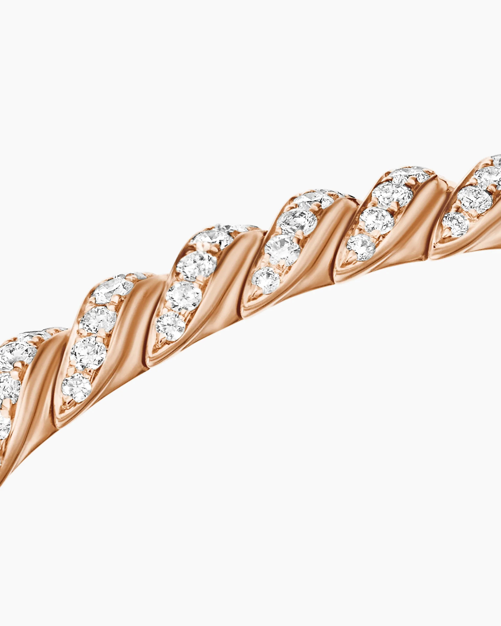 Sculpted Cable Flex Bracelet 18K Rose Gold with Diamonds, 5mm