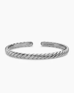 Sculpted Cable Flex Bracelet Sterling Silver, 5mm