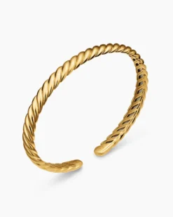 Sculpted Cable Flex Bracelet 18K Yellow Gold, 5mm