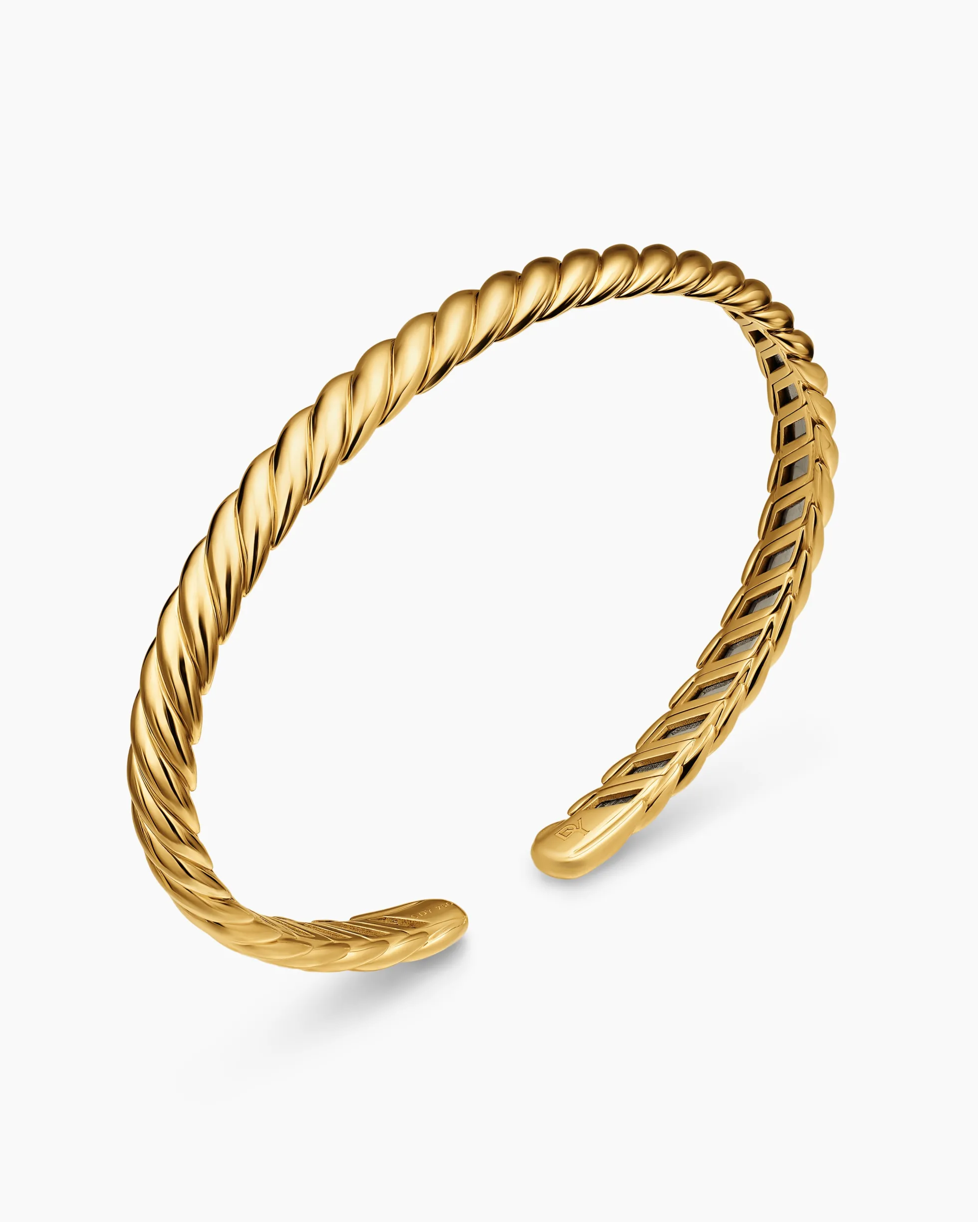 Sculpted Cable Flex Bracelet 18K Yellow Gold, 5mm