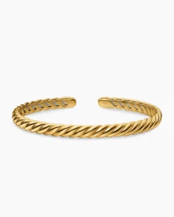 Sculpted Cable Flex Bracelet 18K Yellow Gold, 5mm