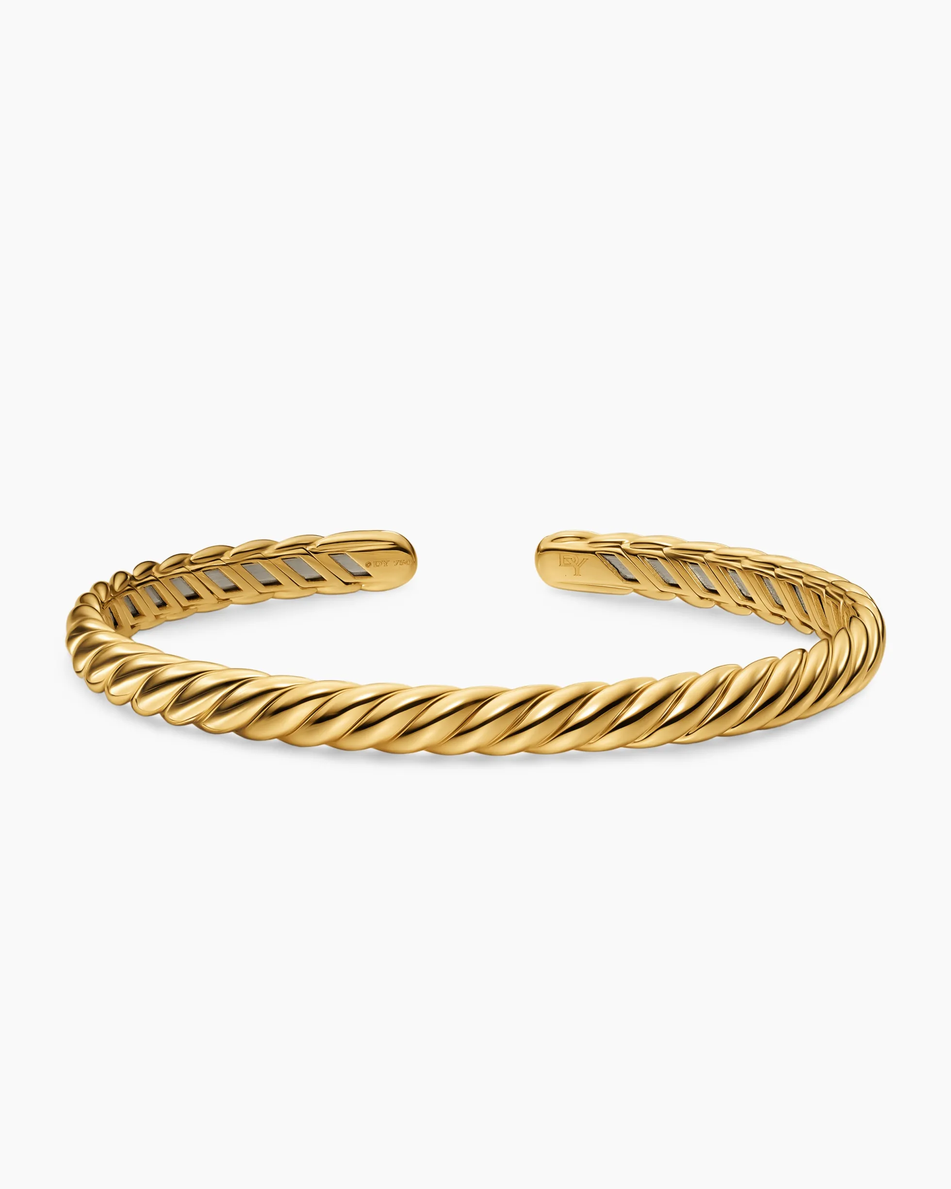 Sculpted Cable Flex Bracelet 18K Yellow Gold, 5mm