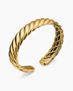 Sculpted Cable Flex Bracelet 18K Yellow Gold, 11mm