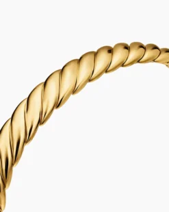 Sculpted Cable Flex Bracelet 18K Yellow Gold, 7.5mm