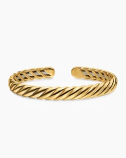 Sculpted Cable Flex Bracelet 18K Yellow Gold, 7.5mm