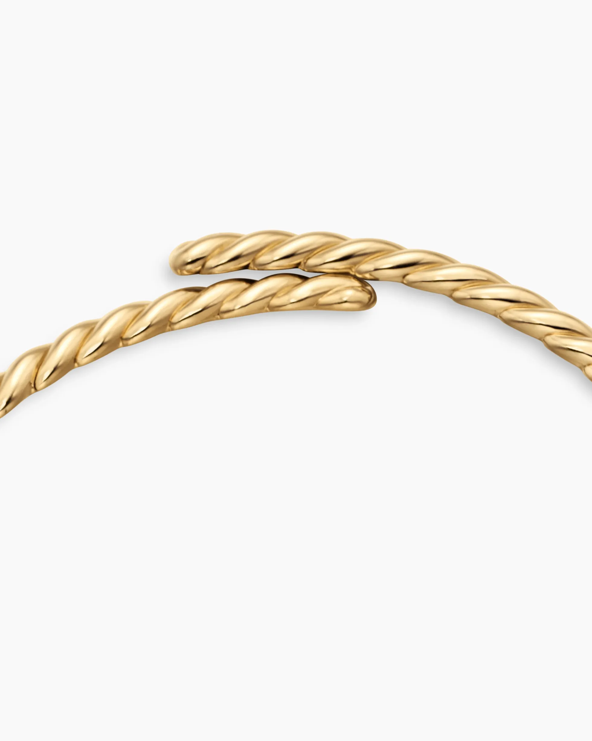 Sculpted Cable Flex Necklace 18K Yellow Gold with Diamonds, 7.5mm