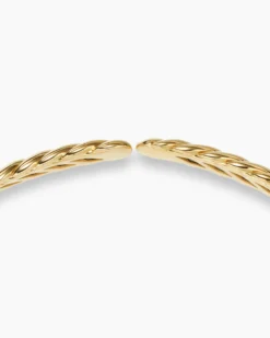 Sculpted Cable Flex Necklace 18K Yellow Gold with Diamonds, 11mm
