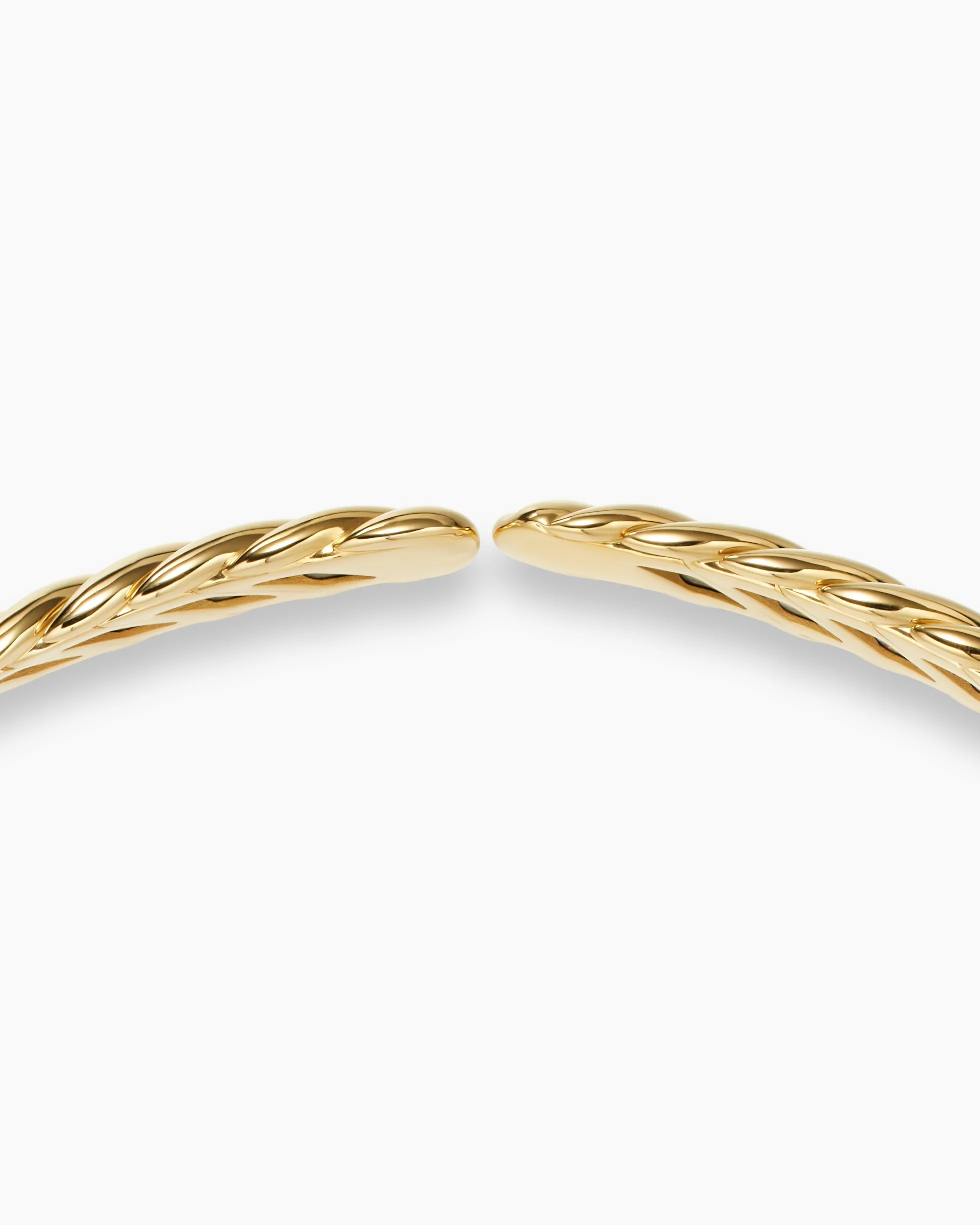 Sculpted Cable Flex Necklace 18K Yellow Gold with Diamonds, 11mm