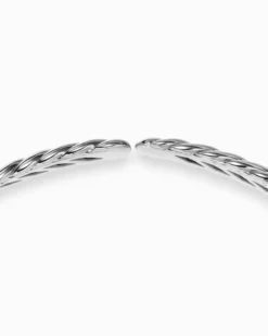 Sculpted Cable Flex Necklace 18K White Gold with Diamonds, 11mm
