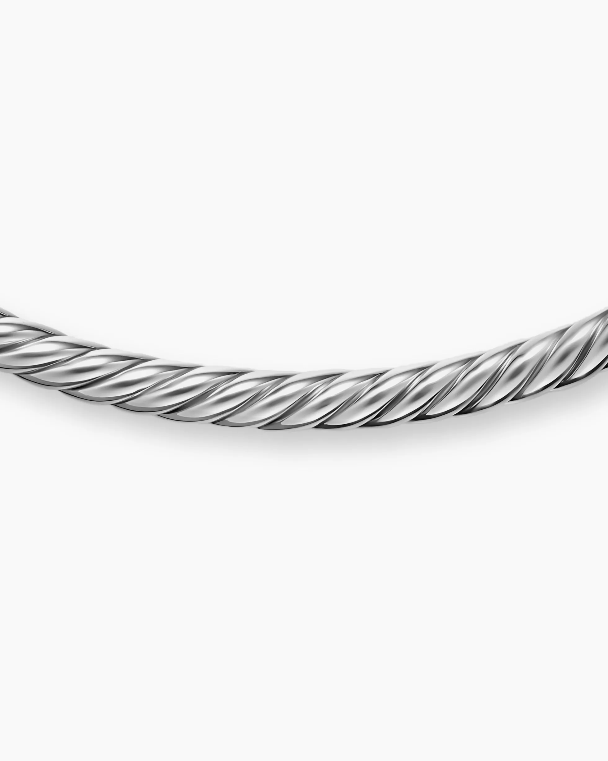 Sculpted Cable Flex Necklace Sterling Silver, 5mm