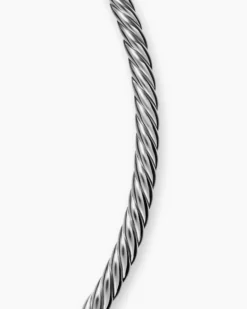 Sculpted Cable Flex Necklace Sterling Silver, 5mm
