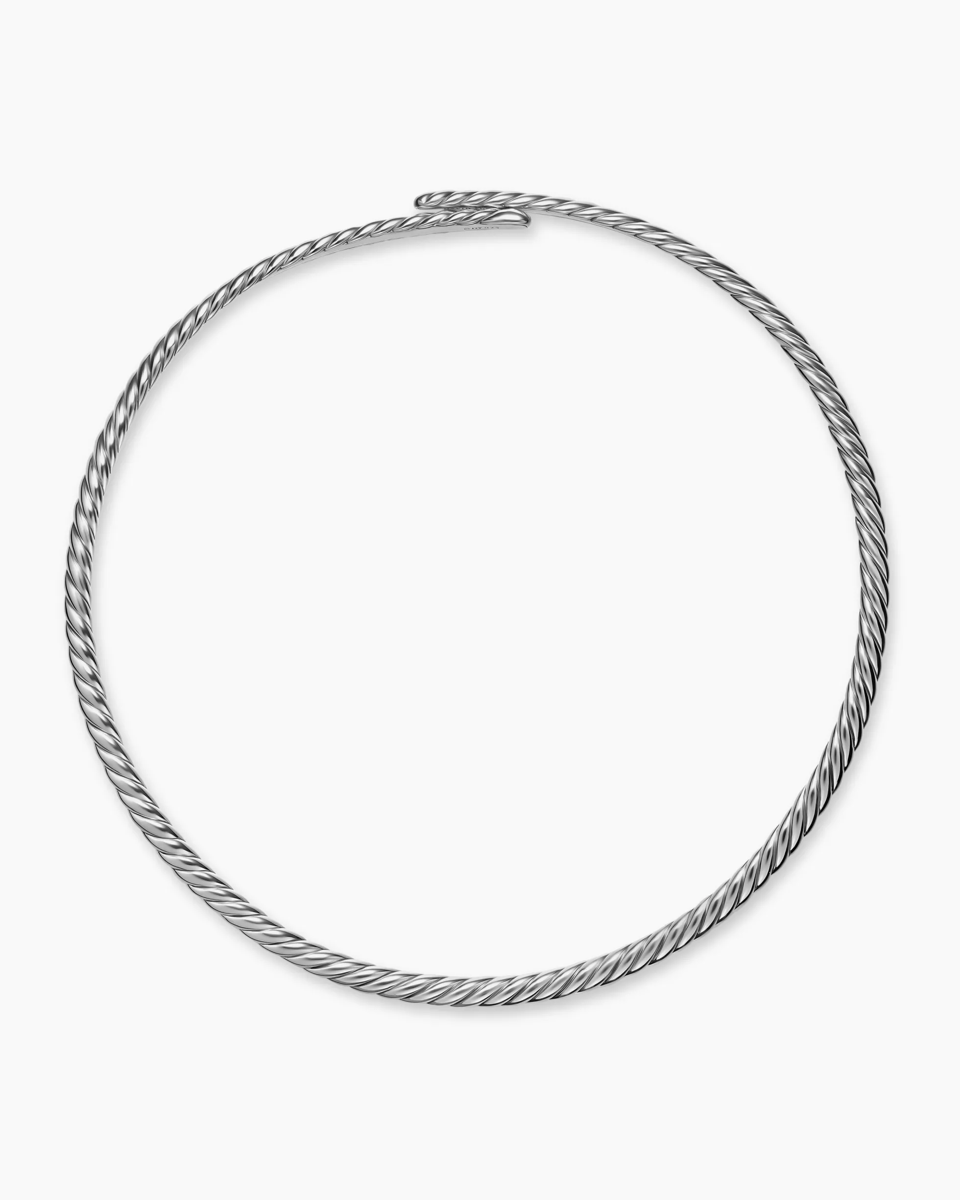Sculpted Cable Flex Necklace Sterling Silver, 5mm
