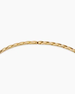 Sculpted Cable Flex Necklace 18K Yellow Gold with Diamonds, 3.7mm