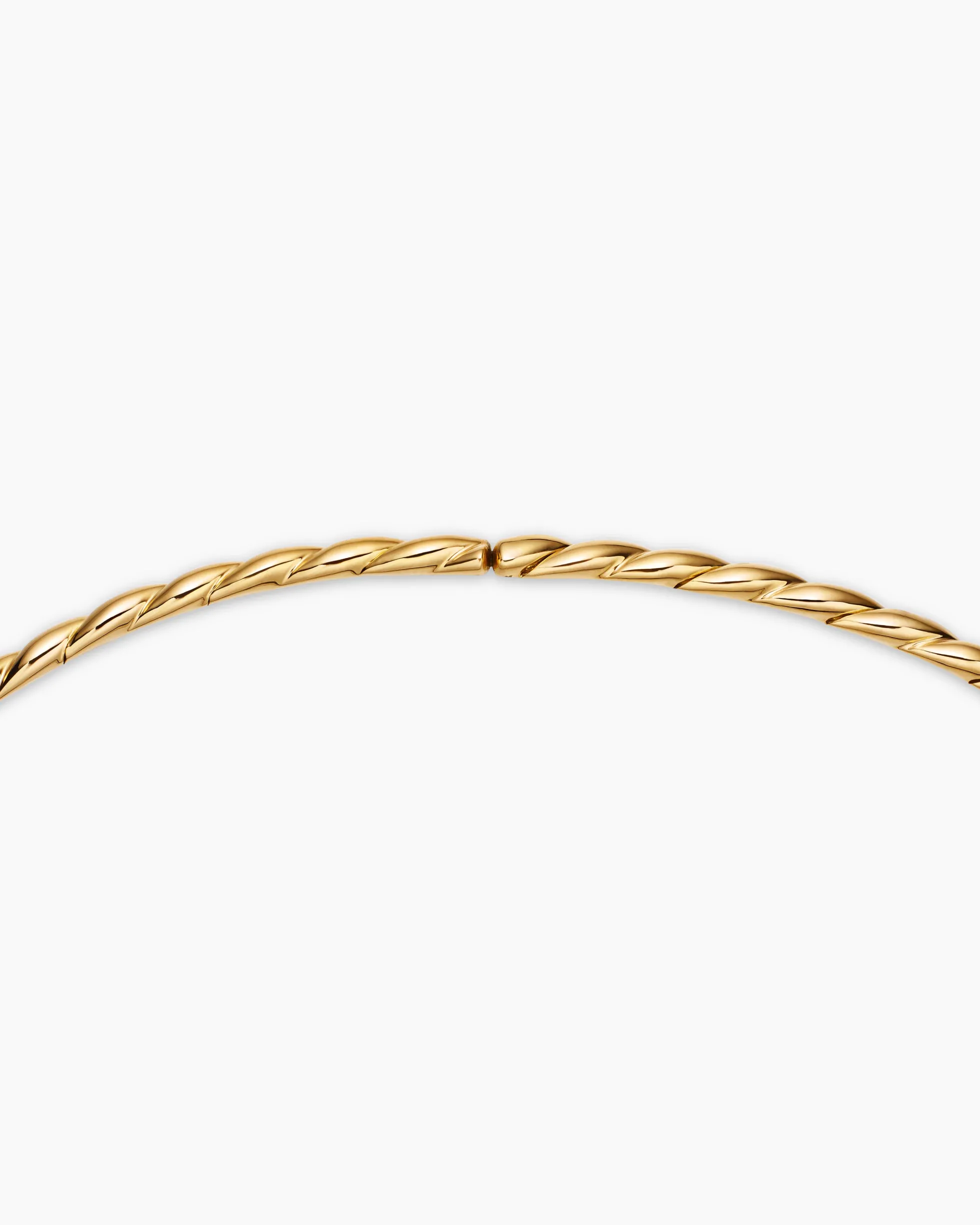 Sculpted Cable Flex Necklace 18K Yellow Gold with Diamonds, 3.7mm