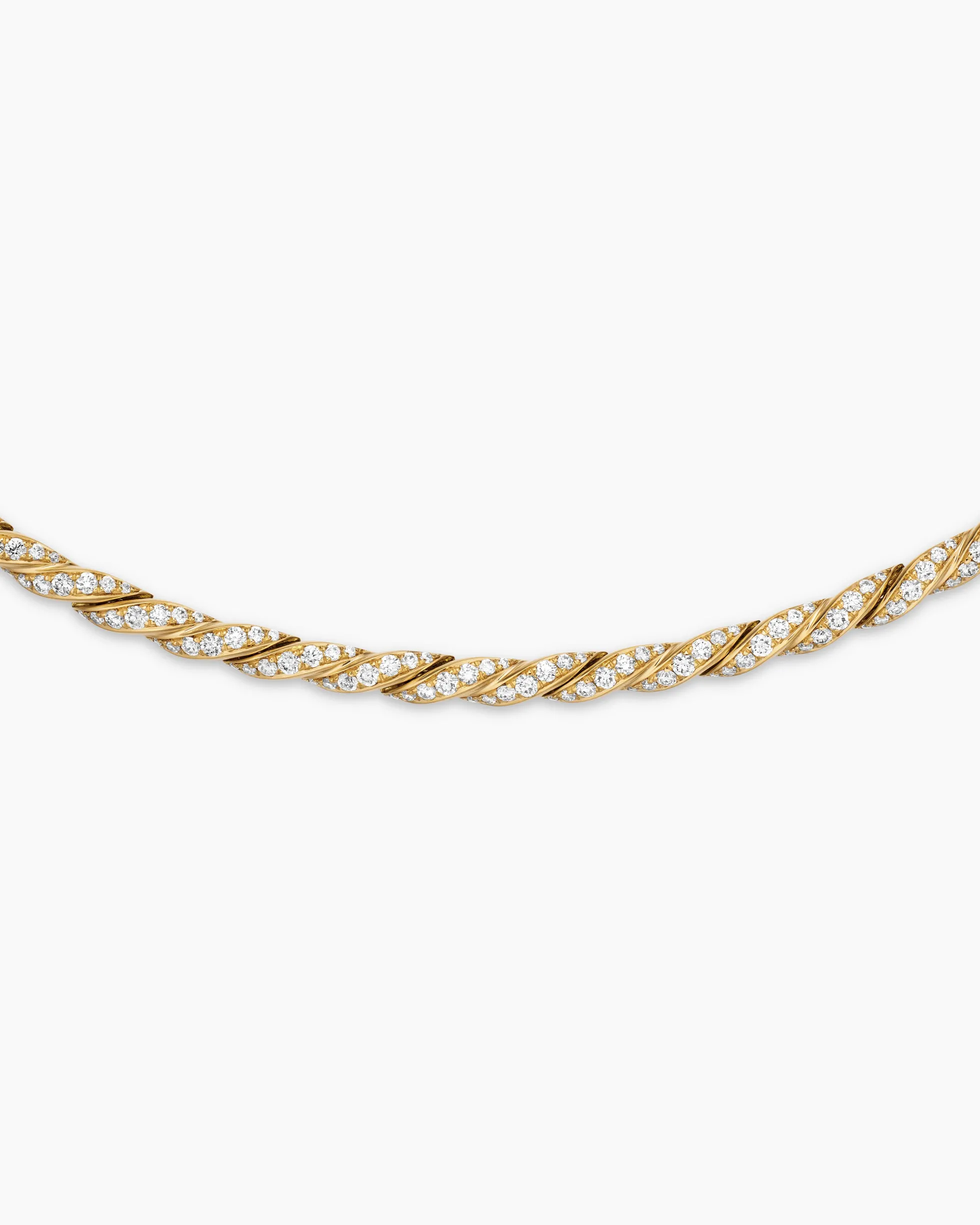 Sculpted Cable Flex Necklace 18K Yellow Gold with Diamonds, 3.7mm