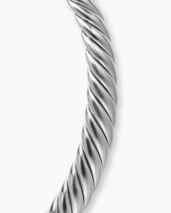 Sculpted Cable Flex Necklace Sterling Silver, 11mm
