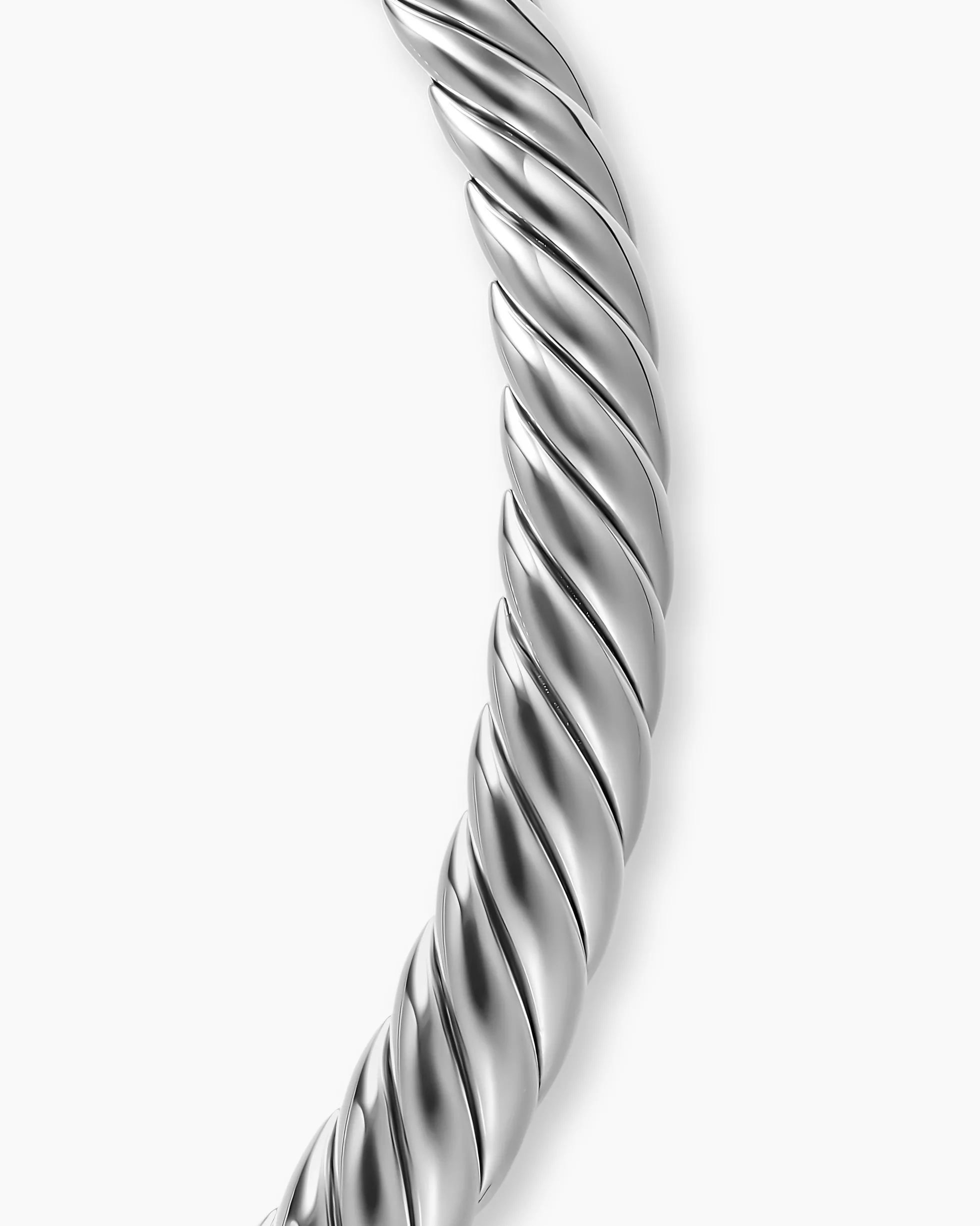 Sculpted Cable Flex Necklace Sterling Silver, 11mm