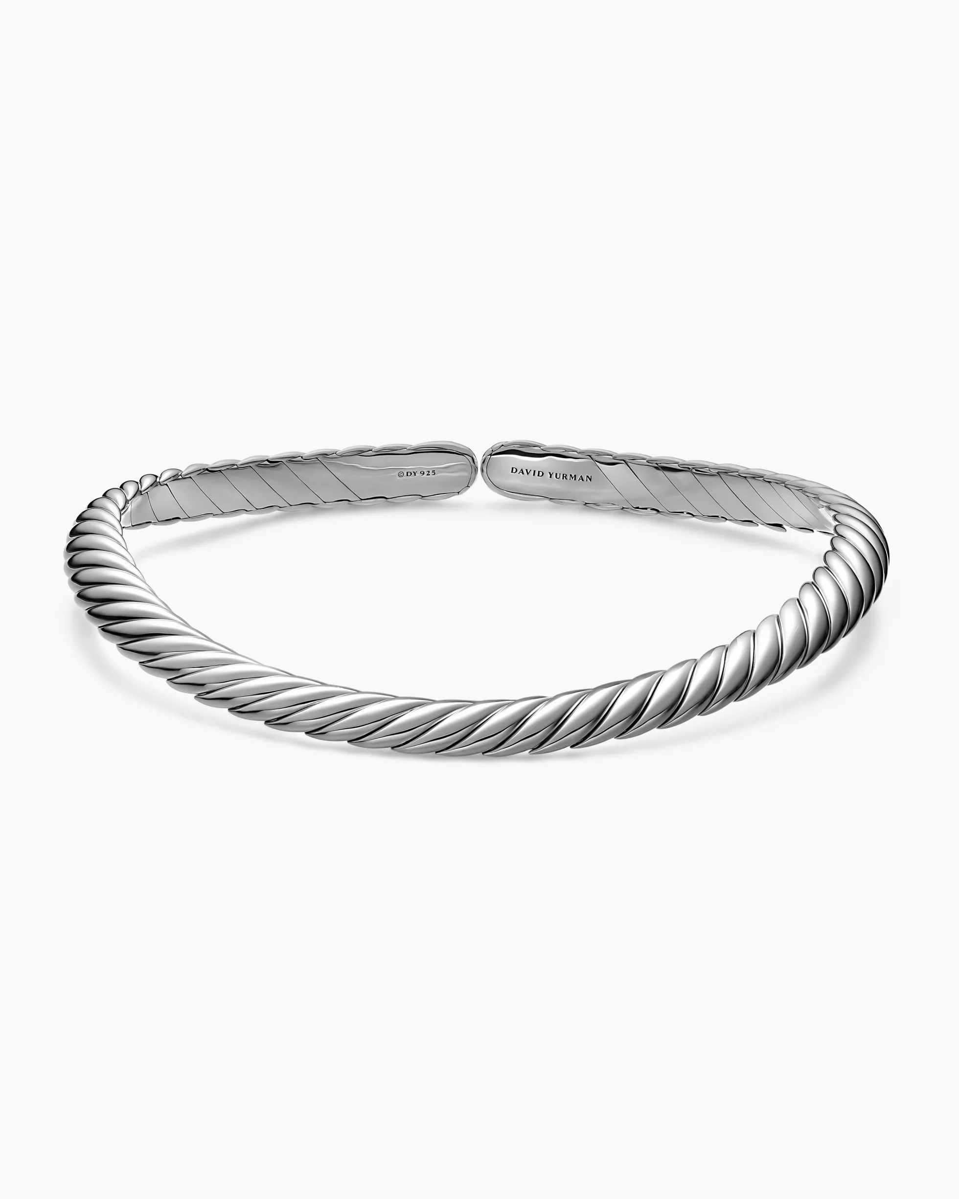 Sculpted Cable Flex Necklace Sterling Silver, 11mm