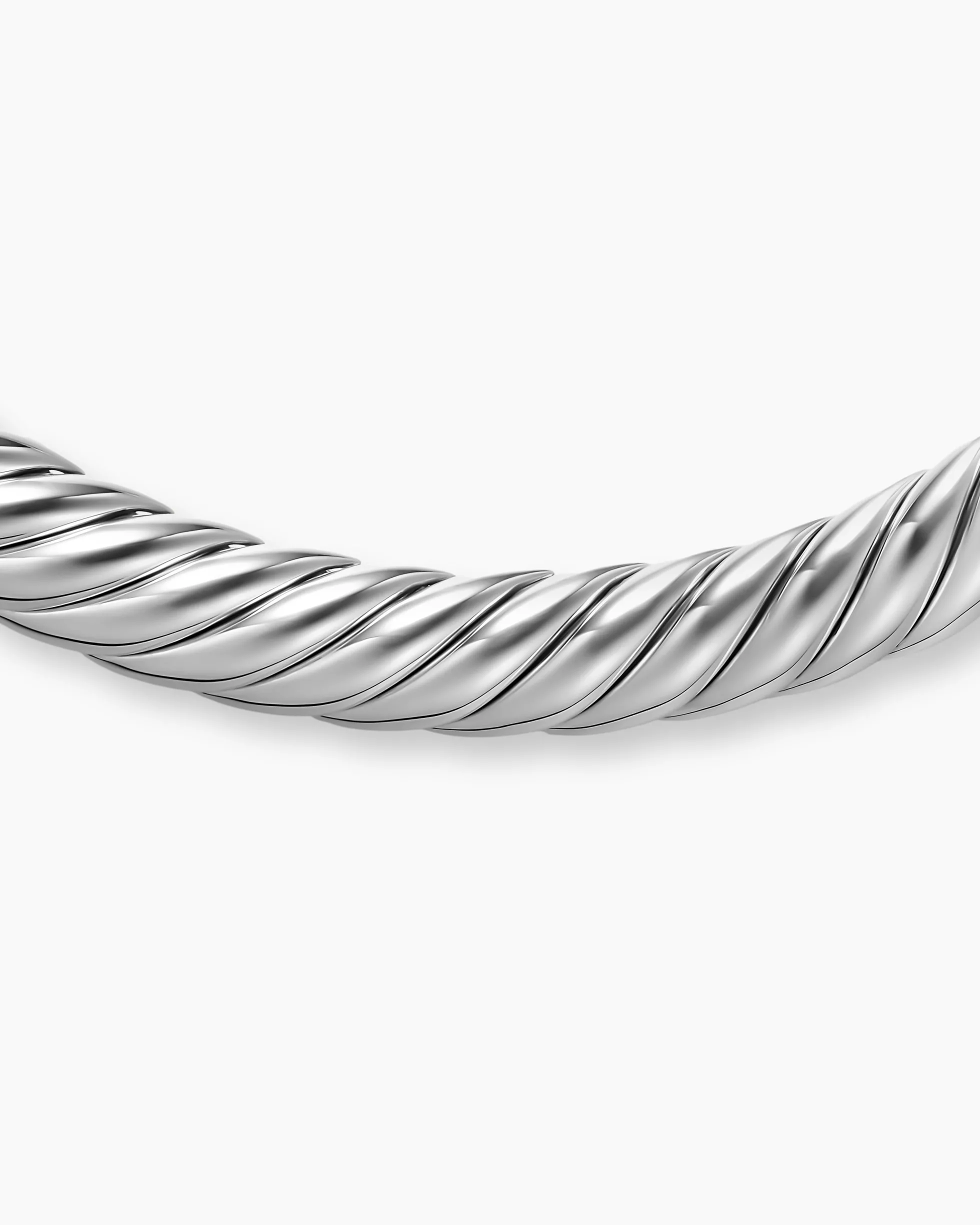 Sculpted Cable Flex Necklace Sterling Silver, 11mm