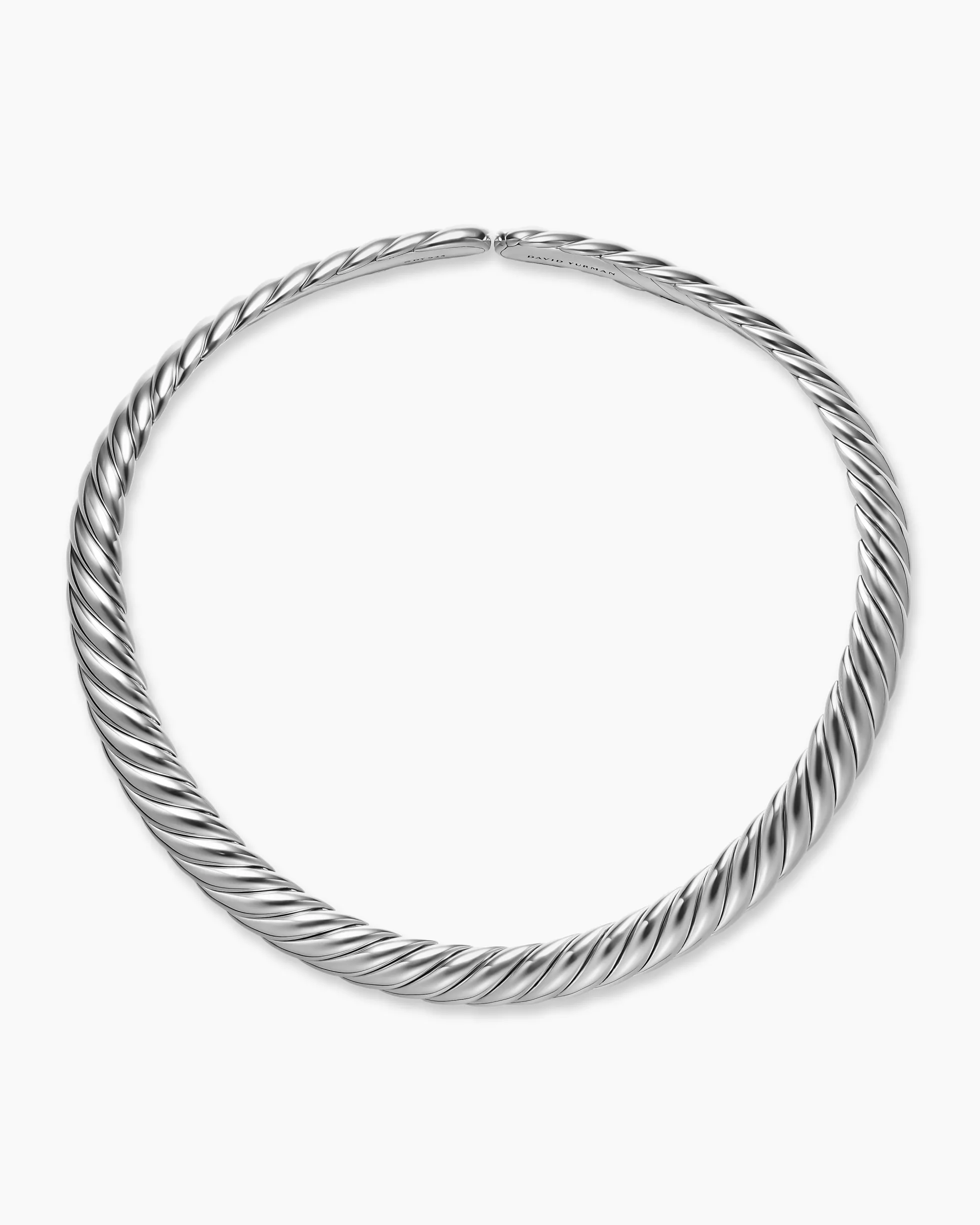 Sculpted Cable Flex Necklace Sterling Silver, 11mm