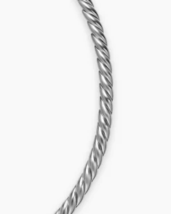 Sculpted Cable Flex Necklace Sterling Silver, 3.5mm