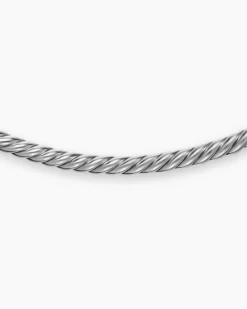Sculpted Cable Flex Necklace Sterling Silver, 3.5mm
