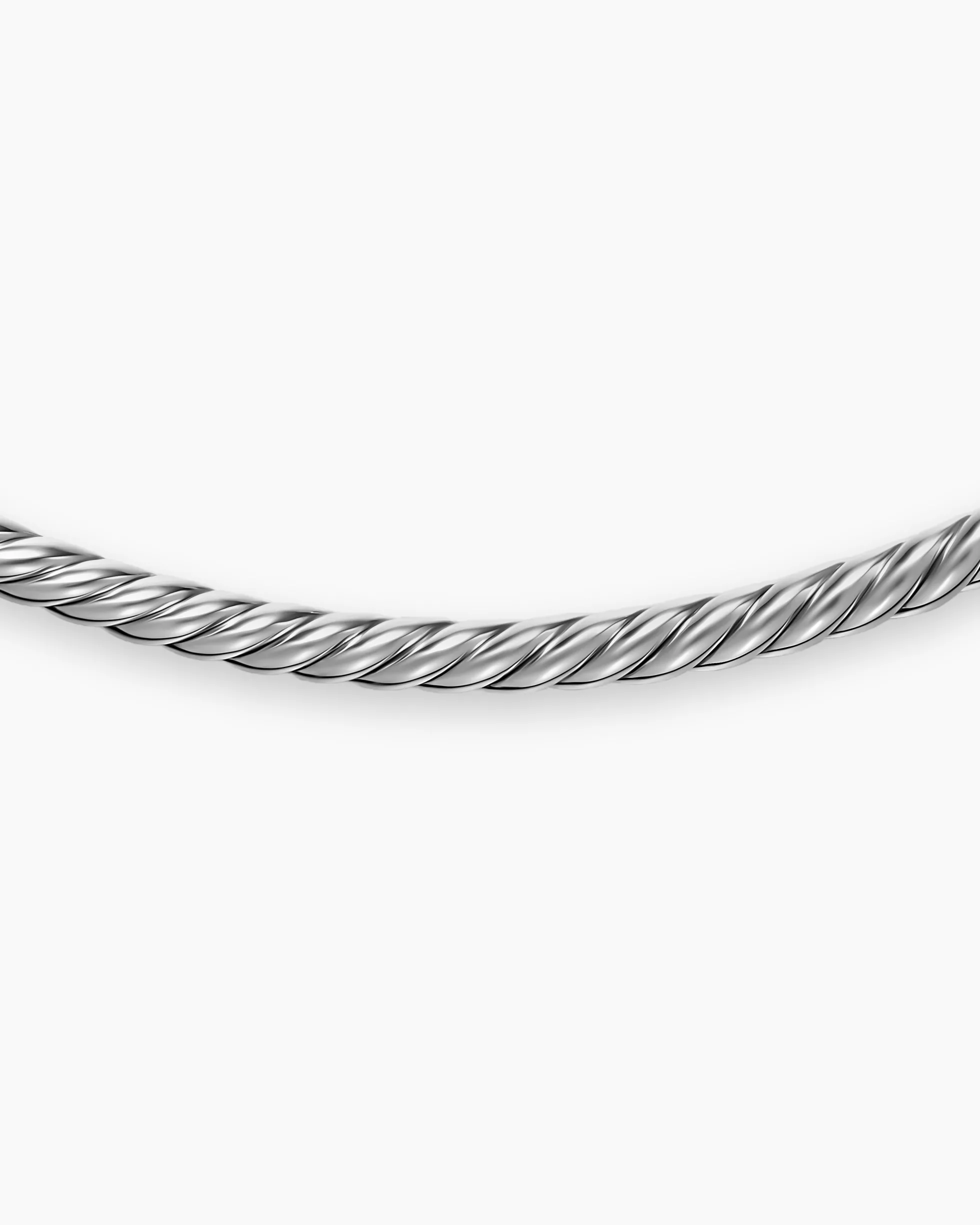 Sculpted Cable Flex Necklace Sterling Silver, 3.5mm
