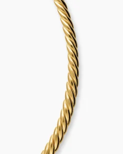 Sculpted Cable Flex Necklace 18K Yellow Gold, 5mm