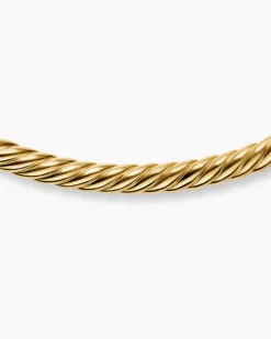 Sculpted Cable Flex Necklace 18K Yellow Gold, 5mm