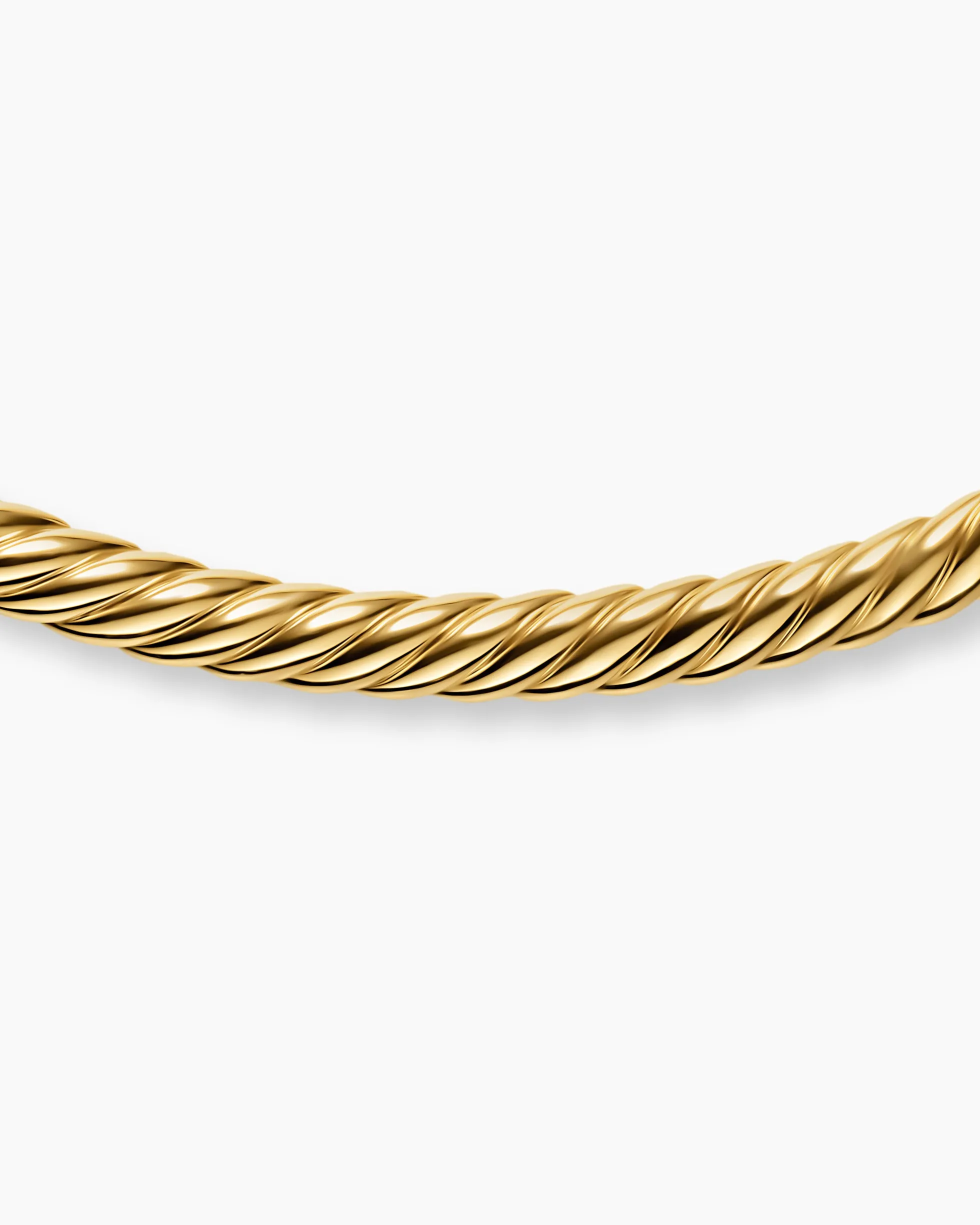 Sculpted Cable Flex Necklace 18K Yellow Gold, 5mm