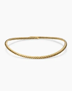 Sculpted Cable Flex Necklace 18K Yellow Gold, 5mm