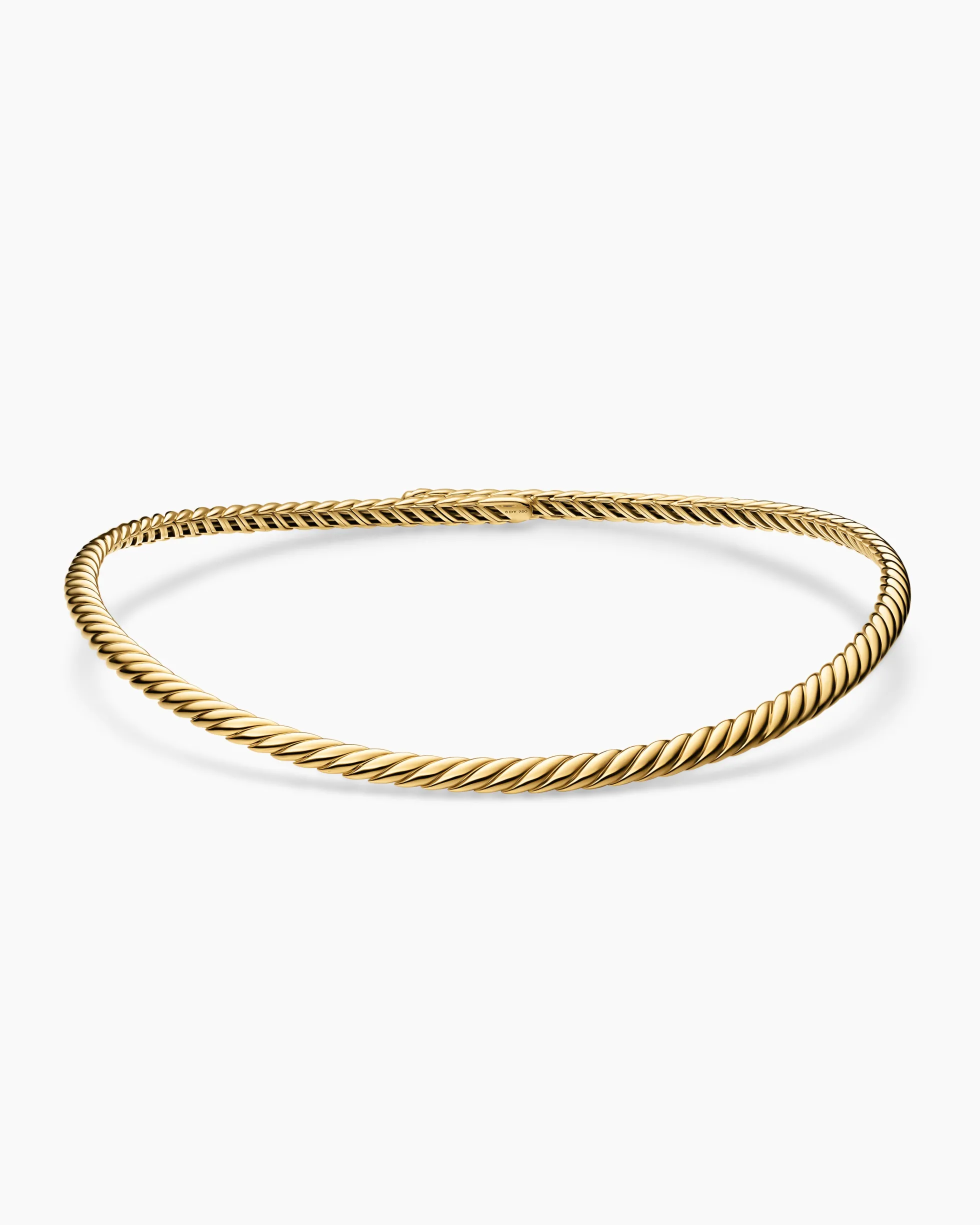 Sculpted Cable Flex Necklace 18K Yellow Gold, 5mm