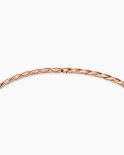 Sculpted Cable Flex Necklace 18K Rose Gold with Diamonds, 3.7mm