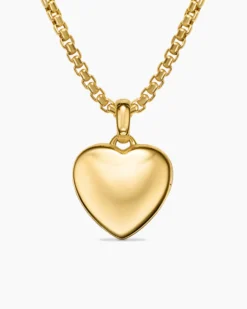 Sculpted Cable Heart Locket 18K Yellow Gold, 23mm