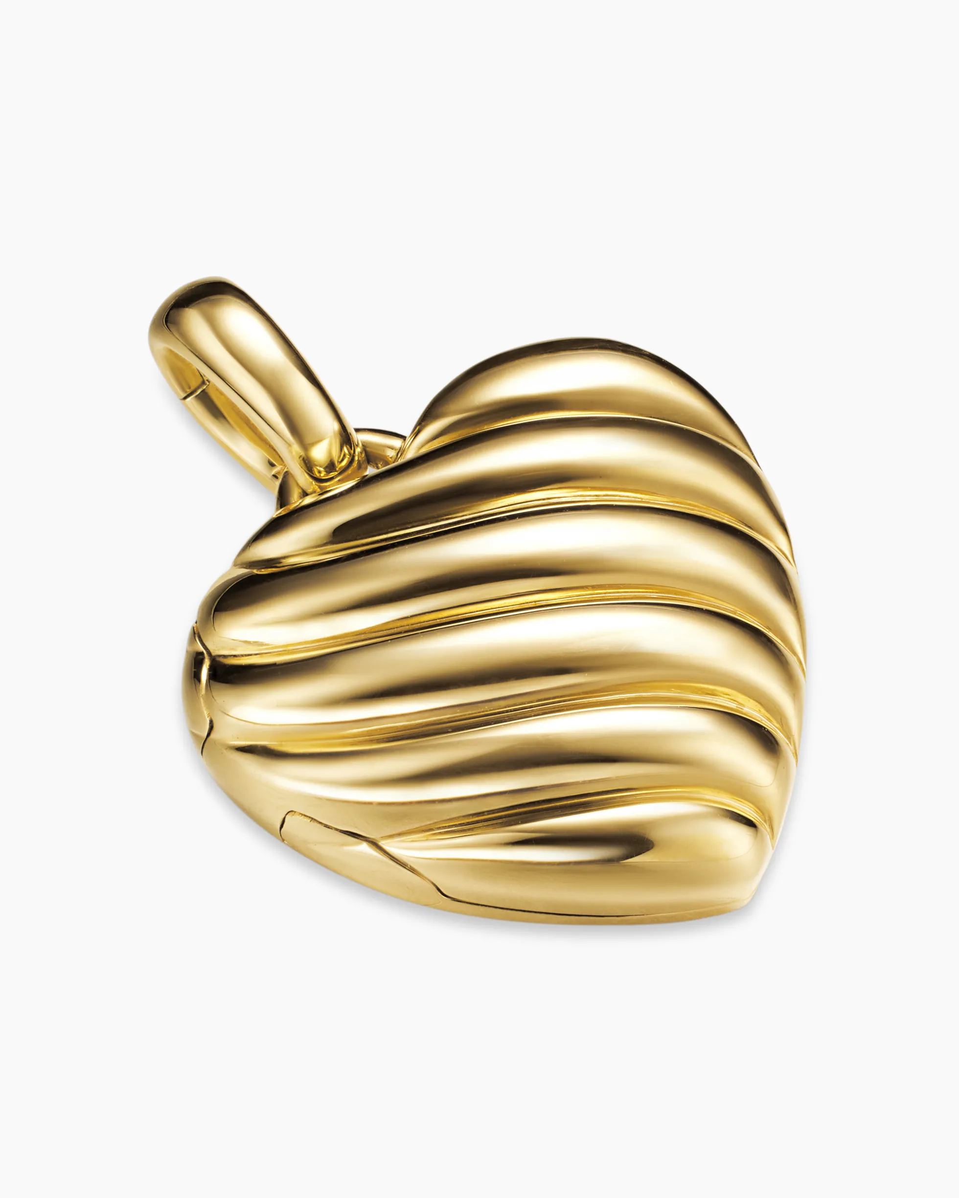 Sculpted Cable Heart Locket 18K Yellow Gold, 23mm