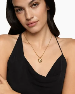 Sculpted Cable Heart Locket 18K Yellow Gold, 23mm