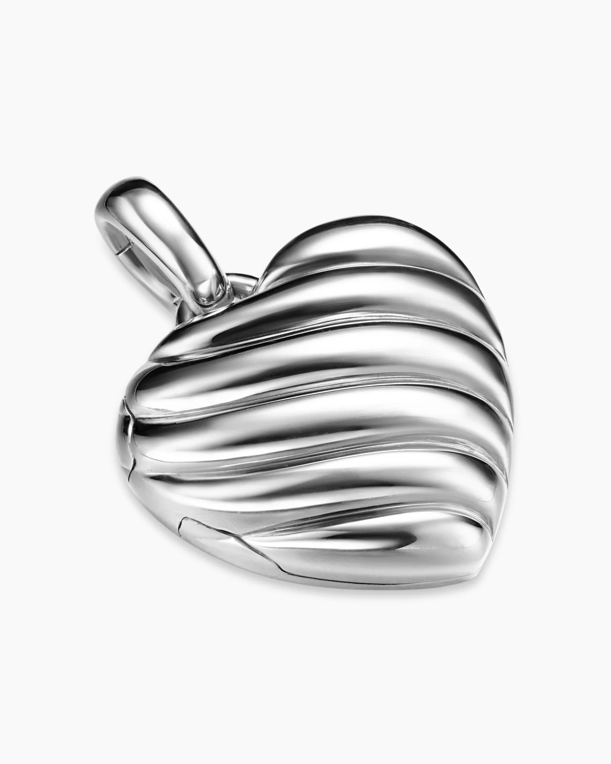 Sculpted Cable Heart Locket Sterling Silver, 23mm
