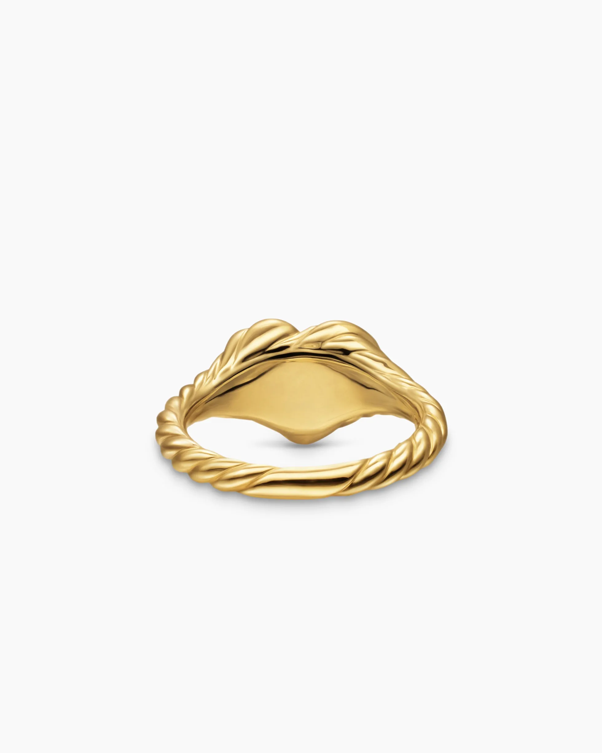 Sculpted Cable Heart Pinky Ring 18K Yellow Gold, 9mm