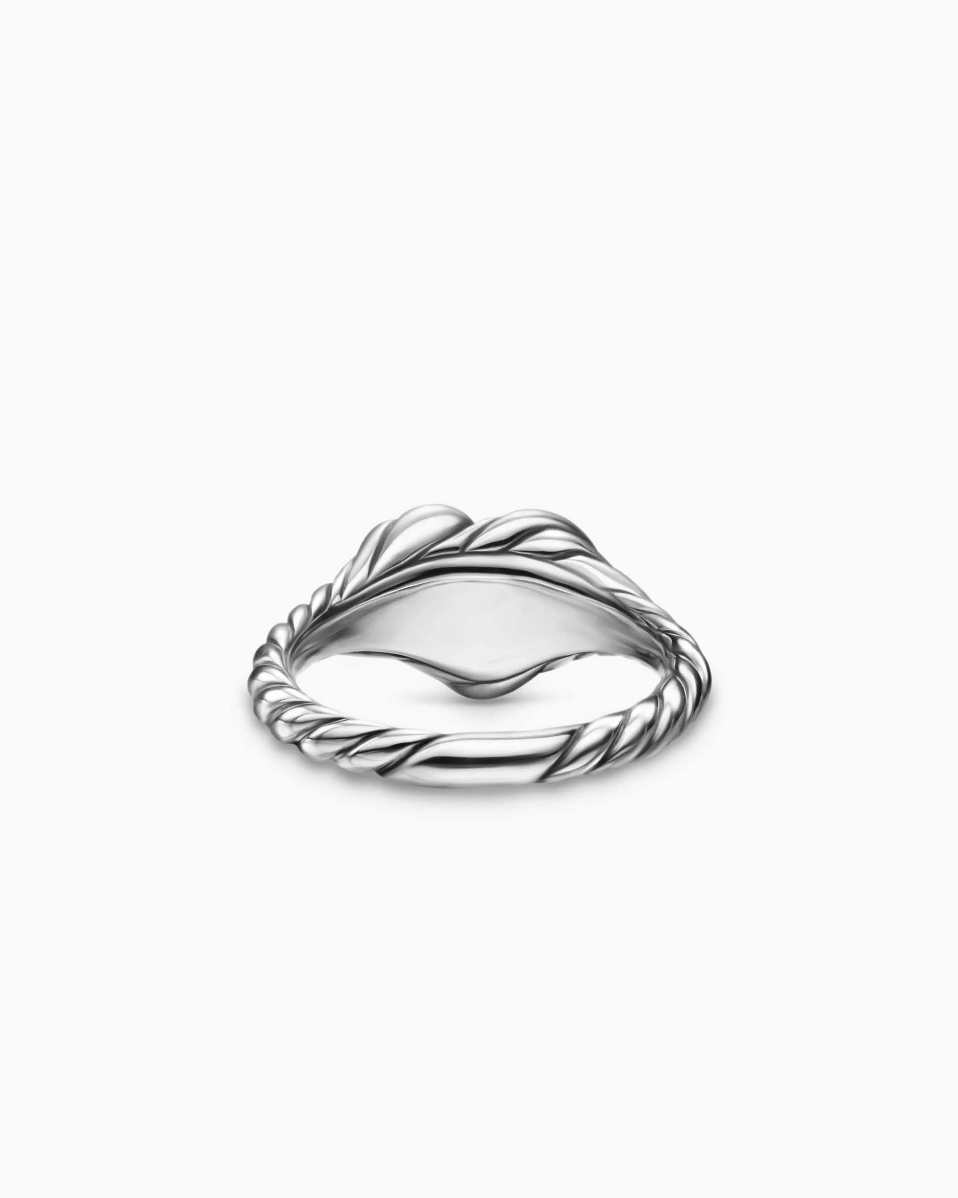 Sculpted Cable Heart Pinky Ring Sterling Silver, 9mm