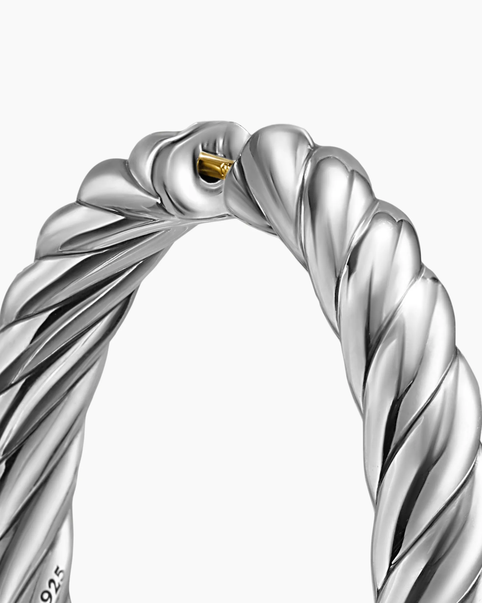 Sculpted Cable Hoop Earrings Sterling Silver, 38mm