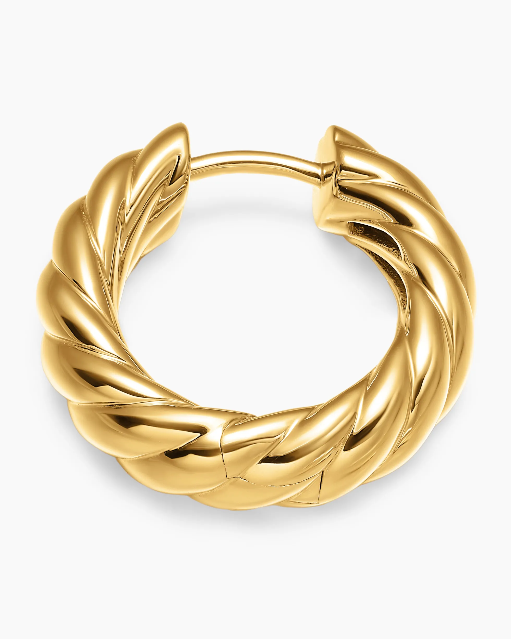 Sculpted Cable Hoop Earrings 18K Yellow Gold, 18.6mm