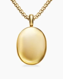 Sculpted Cable Locket 18K Yellow Gold, 24mm