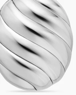 Sculpted Cable Locket Sterling Silver, 27mm