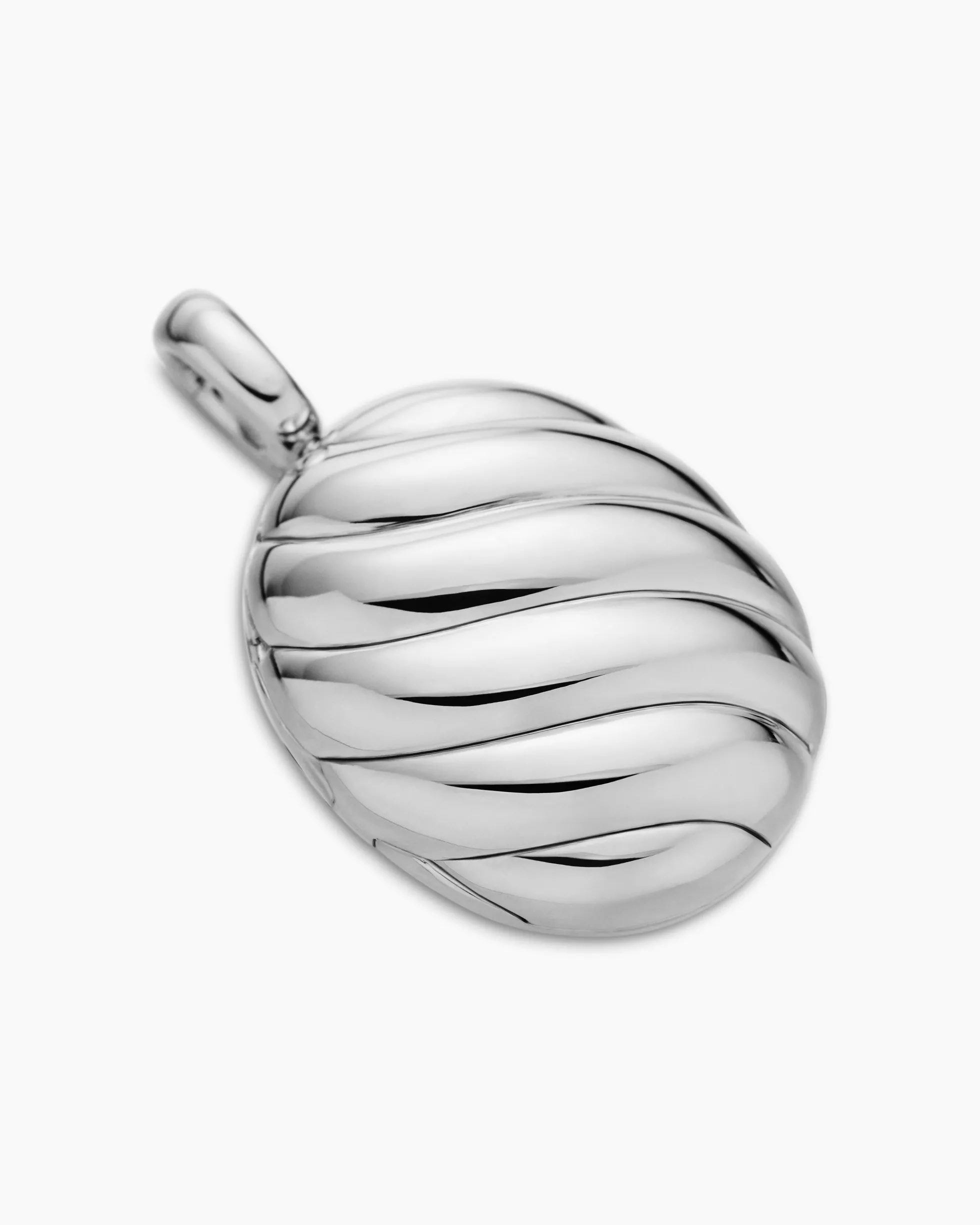 Sculpted Cable Locket Sterling Silver, 27mm
