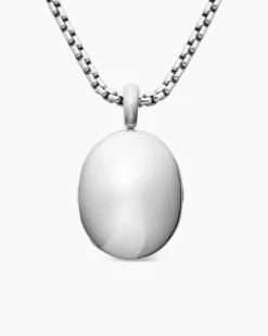 Sculpted Cable Locket Sterling Silver, 27mm